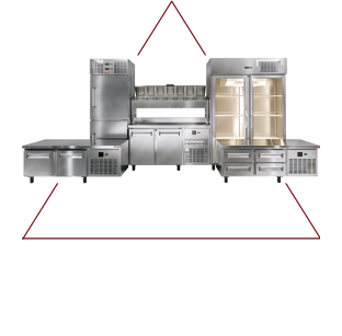 Equipamento da Linha Refrigeração da Alfatec para cozinhas profissionais