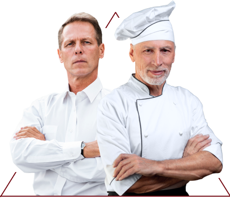 Dois chefs experientes que aprovam as cozinhas padrão ALFATEC