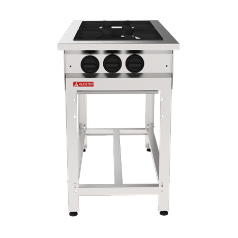 Fogão À Gás Com 2 Queimadores Para Cozinha Industrial Linha Comercial – 436x922x900