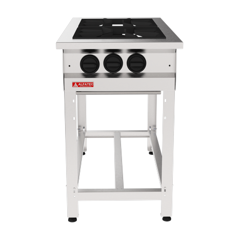 Fogão À Gás Com 2 Queimadores Para Cozinha Industrial Linha Comercial – 536x1122x900
