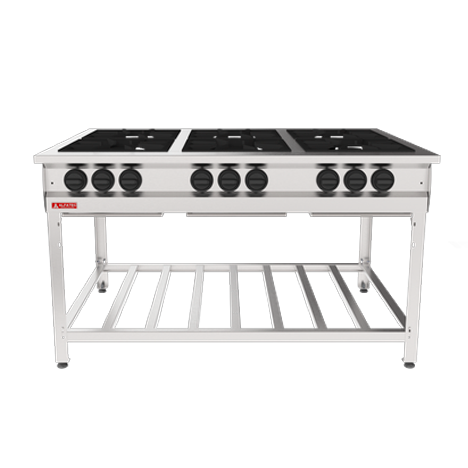 Fogão À Gás Com 6 Queimadores Para Cozinha Industrial Linha Comercial – 1468x1122x900
