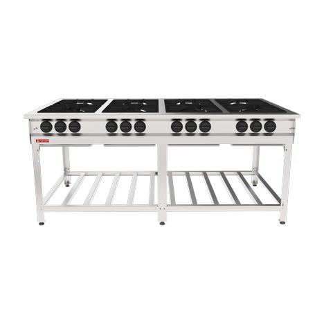 Fogão À Gás Com 8 Queimadores Para Cozinha Industrial Linha Comercial – 1934x1122x900