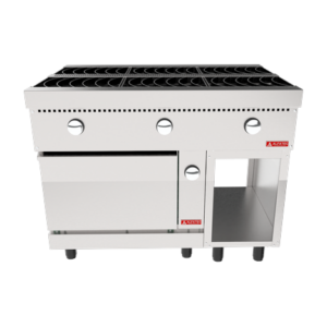 Fogão Central 6 Bocas À Gás Com Forno Para Cozinha Industrial Linha Gourmet 700 - 1080x830x900
