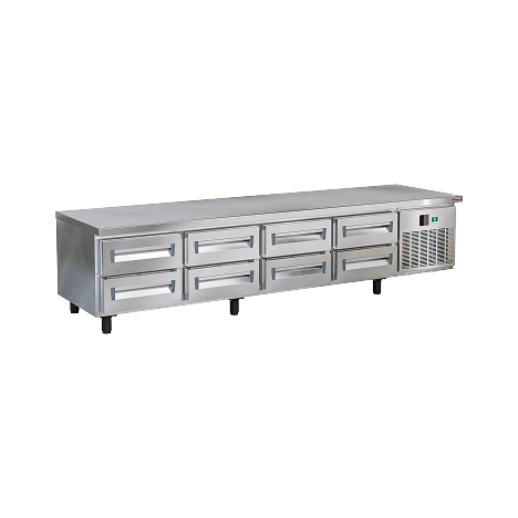 imagem terciaria refrigerador de base com gavetas para cozinha industrial linha frost h 2500x700x610