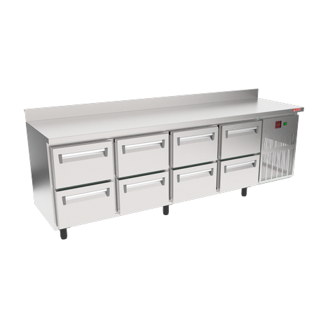 imagem terciaria refrigerador horizontal com gavetas para cozinha industrial linha frost h 2500x700x900